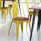 Flash Furniture Yellow Metal Stack Chair with Teak Poly Resin Seat CH-31230-YL-PL1T-GG - alternate 5